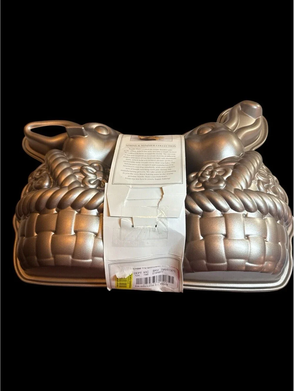 Southern Living Nordic Ware Easter Bunny In A Basket 3D Cake Pan Mold NEW 13.5